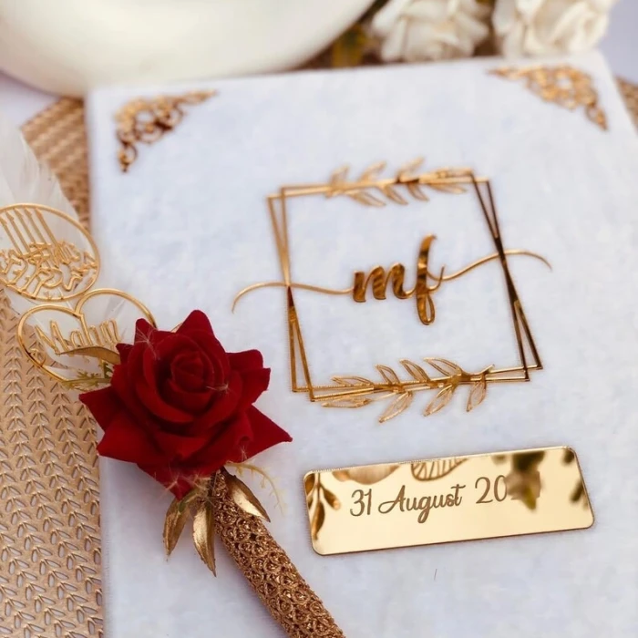 Luxury Personalized Nikkah Booklet Custom Islamic Marriage Folder cover image 1