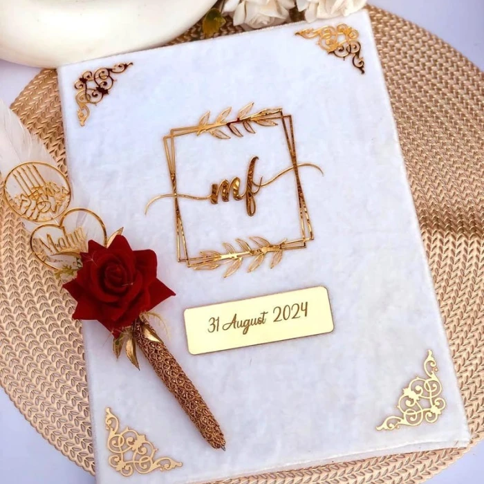 Luxury Personalized Nikkah Booklet Custom Islamic Marriage Folder cover image 2