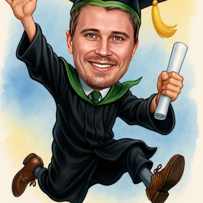Custom Graduation Cartoon Portrait – Personalized Caricature from Photo cover image 2