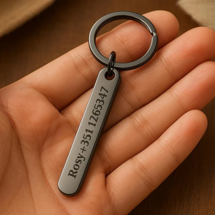 Custom Keychain with Name & Phone Number – Personalized Stainless Steel cover image 10