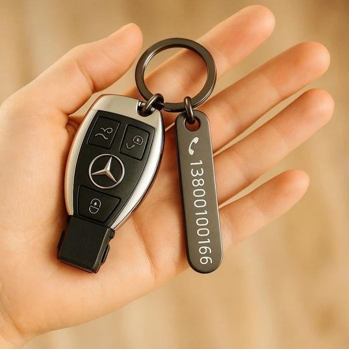 Custom Keychain with Name & Phone Number – Personalized Stainless Steel cover image 7