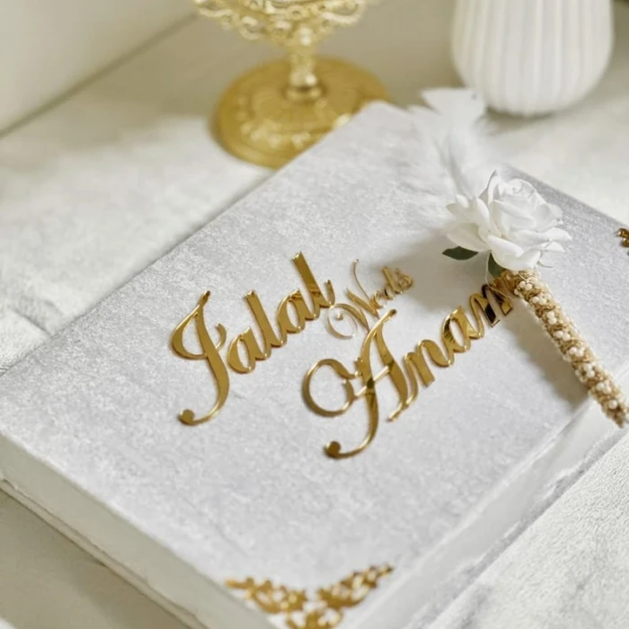 Customizable Handcrafted Nikkah Booklet Elegant Islamic Marriage Contract Folder cover image 2