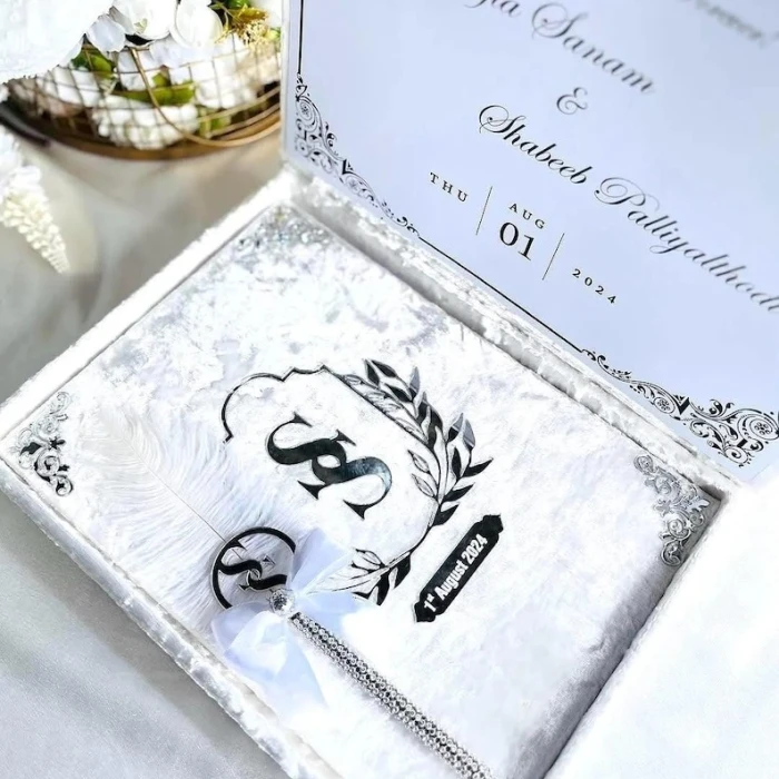 Luxury Velvet Nikkah Booklet Personalized Nikkah Certificate cover image 4