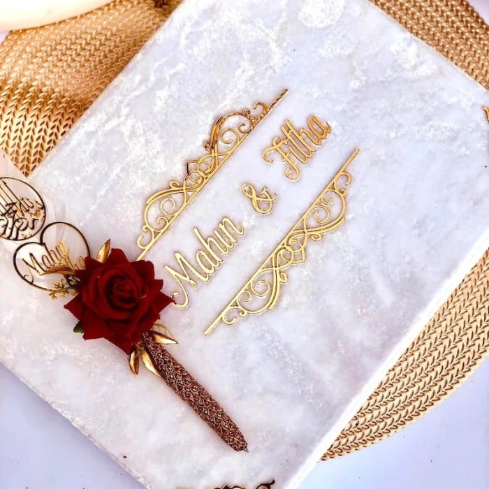 Luxury Personalized Nikkah Booklet Custom Islamic Marriage Folder cover image 3