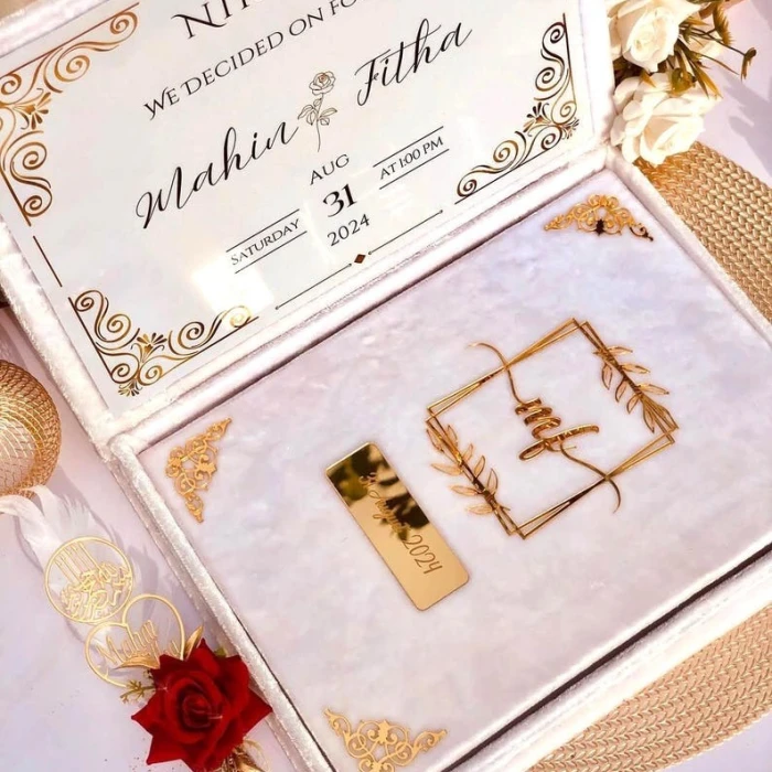 Luxury Personalized Nikkah Booklet Custom Islamic Marriage Folder cover image 6