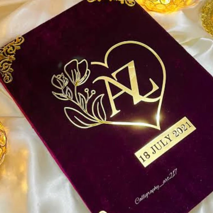 Custom Velvet Nikkah Booklet – Elegant Soft Velvet Certificate cover image 8