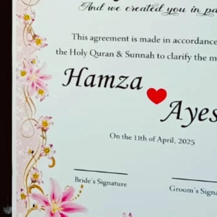 Custom Velvet Nikkah Booklet – Elegant Soft Velvet Certificate cover image 1