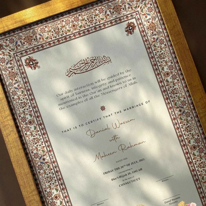Handmade Islamic Nikkah Certificate cover image 1