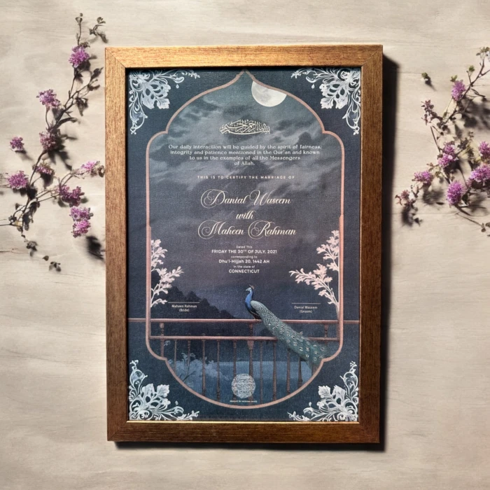 Personalized Nikkah Frame Custom Islamic Marriage Certificate