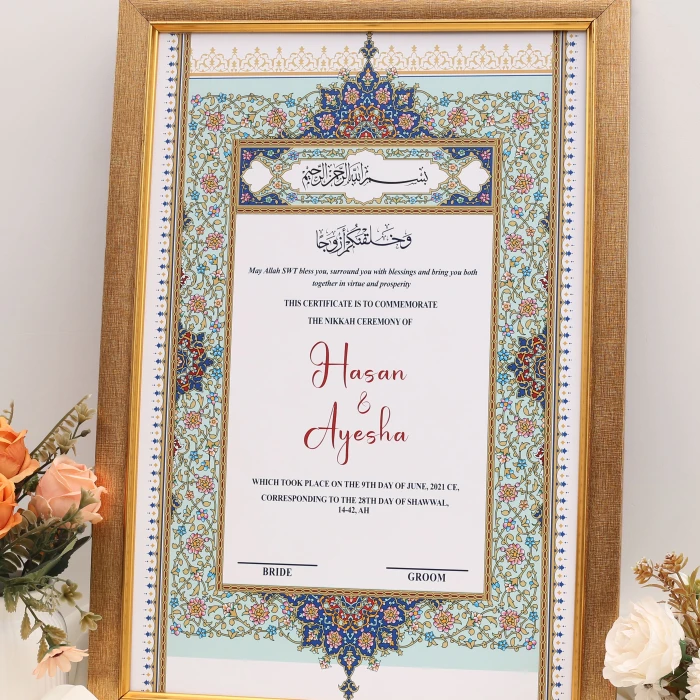 Custom Nikkah Frame Premium Mandala Design with Black Border cover image 3