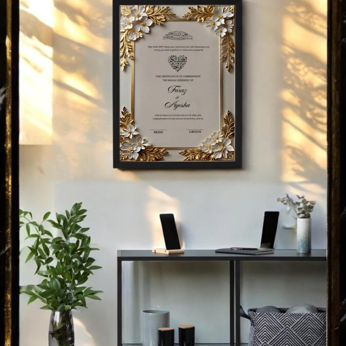 Royal Taj 3D Nikah Frame – Elegant Islamic Wedding Gift cover image 1