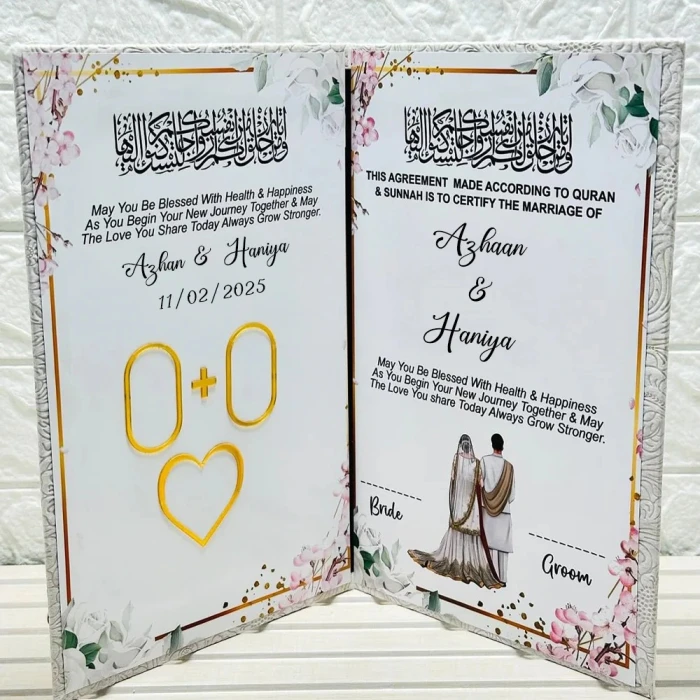 Luxurious Velvet Nikkah Nama Booklet – Customizable