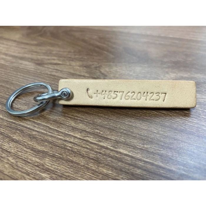 Personalized Leather Key Fob – Custom Name & Phone Number Engraving cover image 2