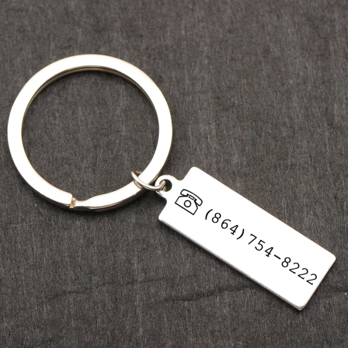 Custom Phone Number Keychain – Ideal for Kids, Keys & Rentals