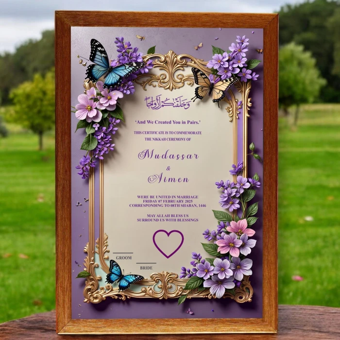 Handcrafted Custom Nikkah Certificate With Frame cover image 2
