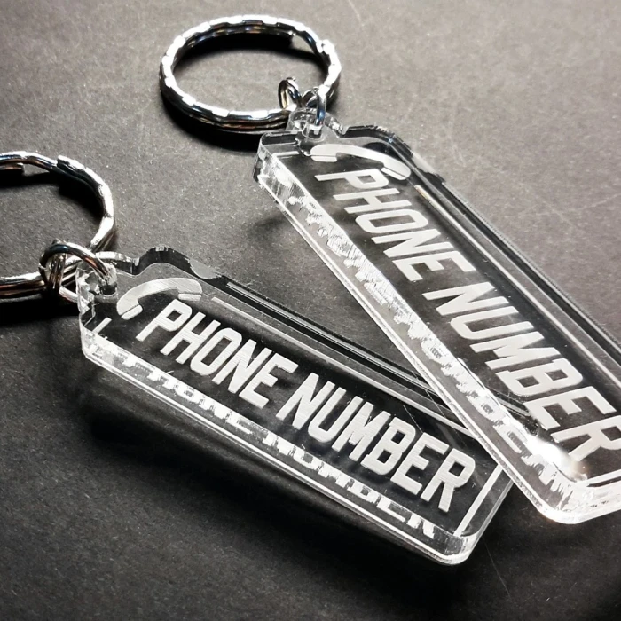 Custom Mobile Number Keyring or Bag Tag Personalized Gift Idea for Any Occasion
