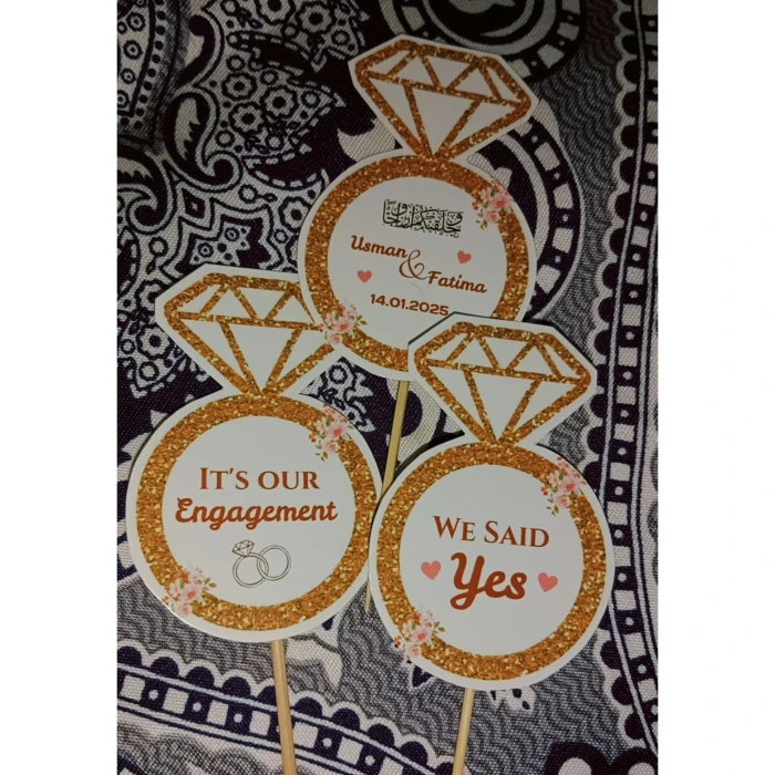 Customized Ring Shape Mithai Sweet Toppers Pack Of 20 cover image 1
