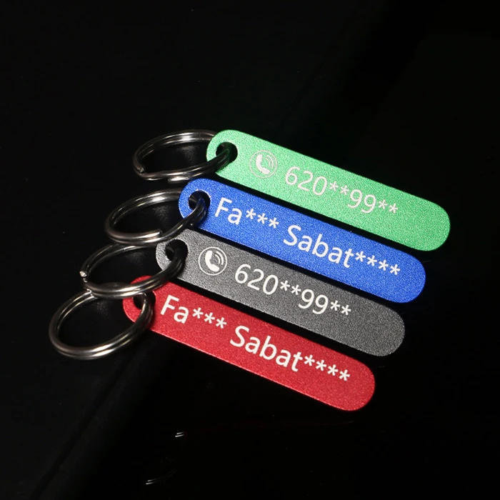 Personalized Phone Number Keychain Custom Laser Engraved Name Bar for Men & Women cover image 1