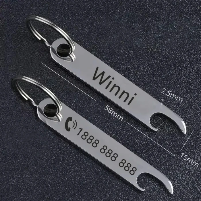 Personalized Stainless Steel Keychain – Custom Name & Phone Number Tag, Anti-Lost Car Keychain Gift for Men cover image 5