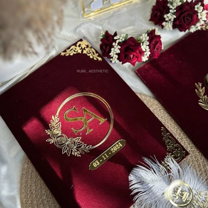 Elegant Premium Nikkah Booklet with Presentation Box Velvet Finish cover image 2