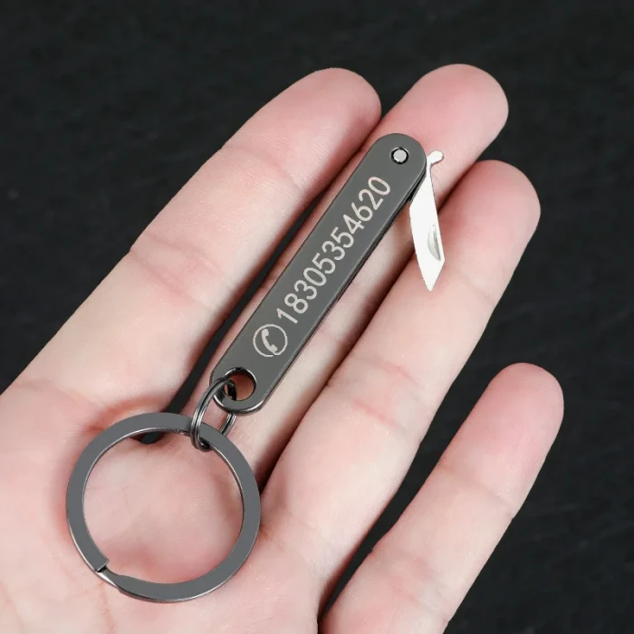 Personalized Stainless Steel Keychain with Mini Knife – Custom Name/Phone Tag cover image 8