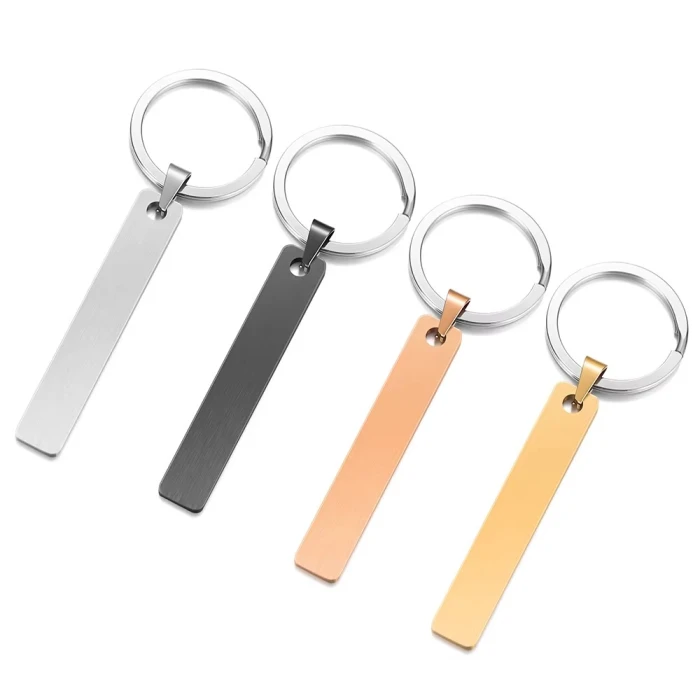 Custom Laser Engraved Stainless Steel Keychain Personalized Name or Number Keyring cover image 3