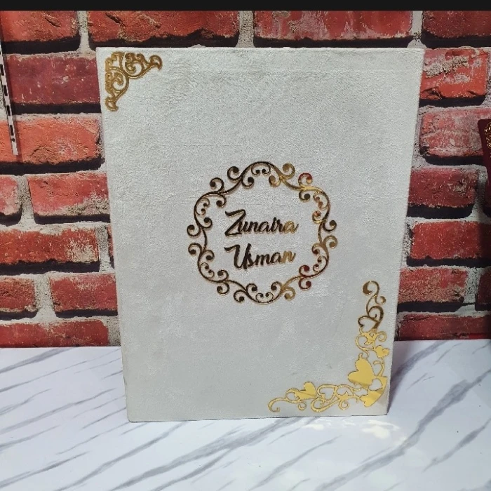 Customized Velvet Nikkah ceremony Booklet cover image 2