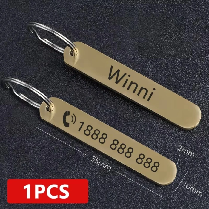 Personalized Stainless Steel Keychain – Custom Name & Phone Number Tag, Anti-Lost Car Keychain Gift for Men cover image 1
