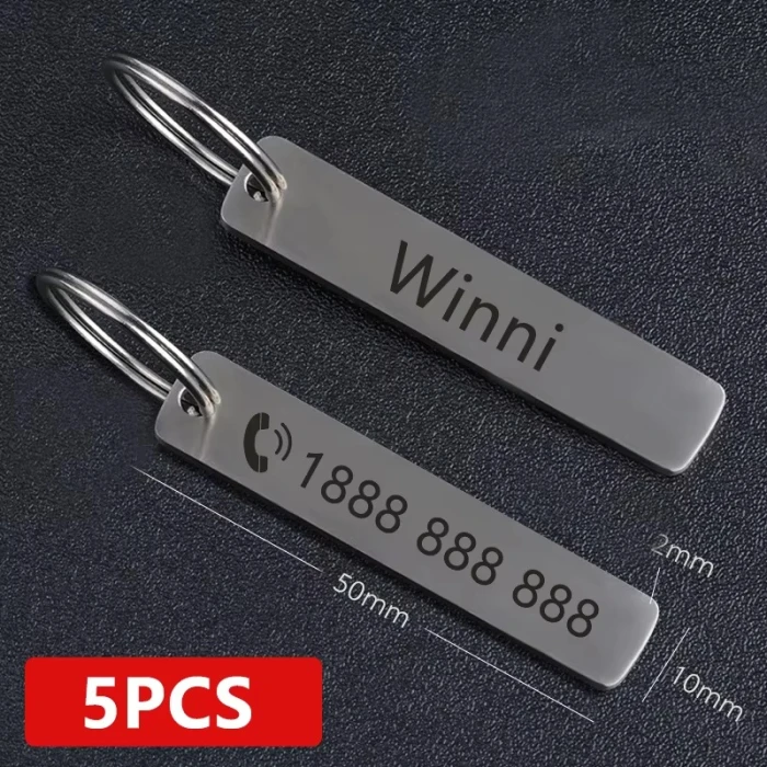 Personalized Stainless Steel Keychain – Custom Name & Phone Number Tag, Anti-Lost Car Keychain Gift for Men cover image 2