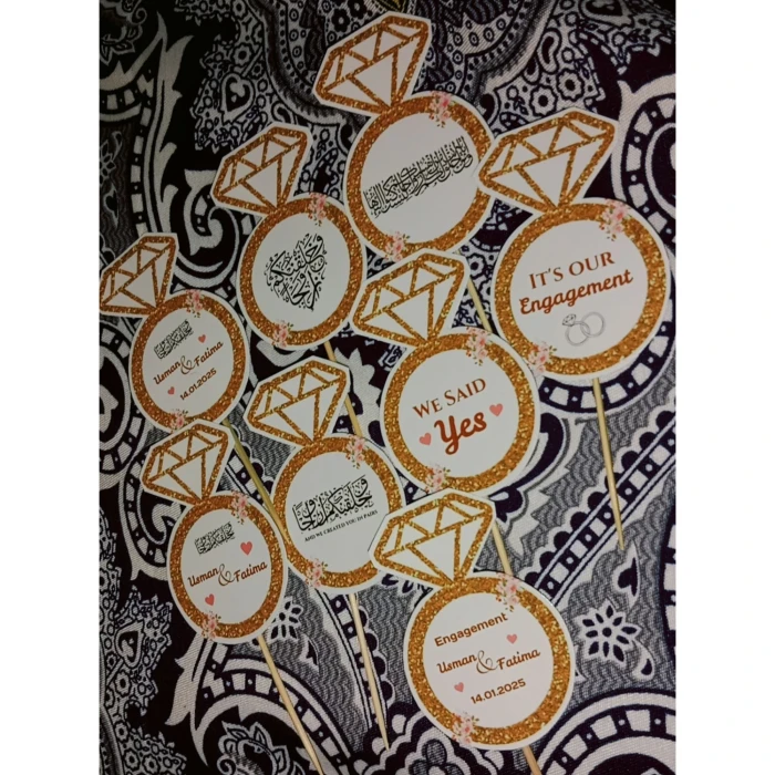 Customized Ring Shape Mithai Sweet Toppers Pack Of 20 cover image 2