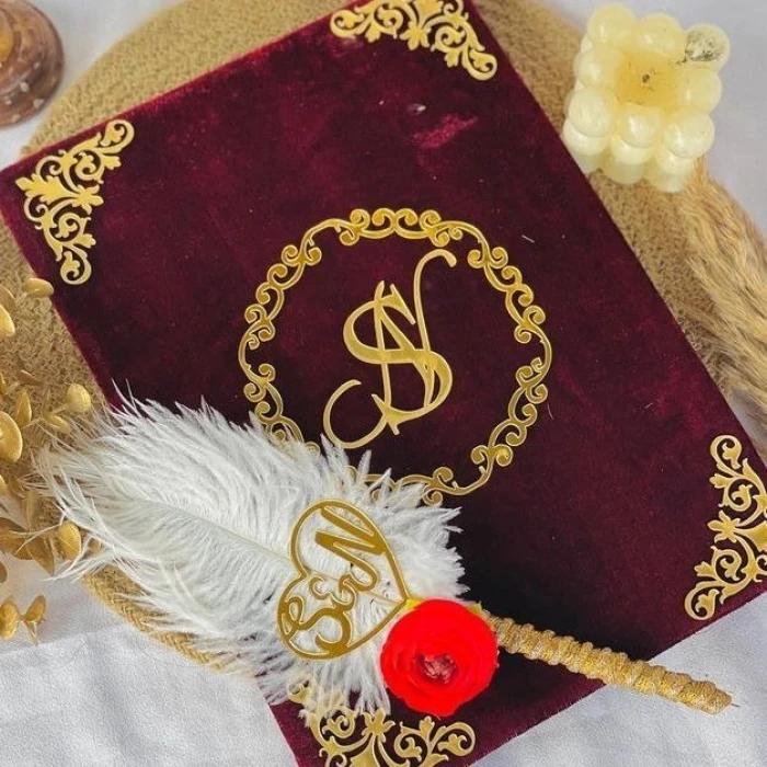 Elegant Premium Nikkah Booklet with Presentation Box Velvet Finish cover image 4