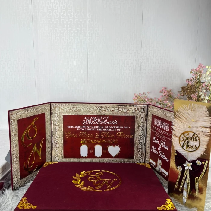 Elegant Nikkah Certificate Booklet with Thumb Impression cover image 1