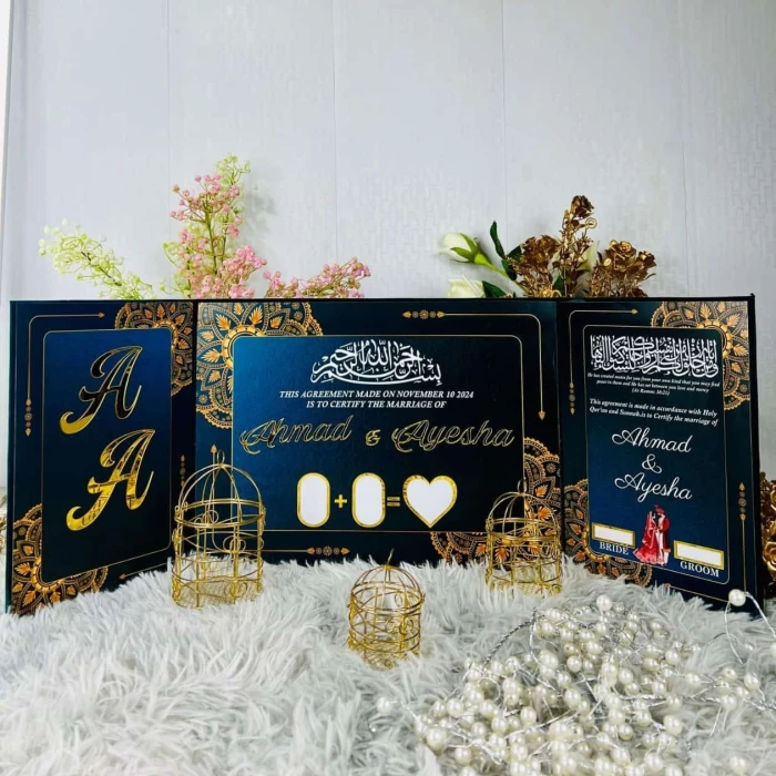 Elegant Nikkah Certificate Booklet with Thumb Impression cover image 2