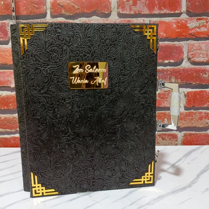 Customized Velvet Nikkah Certificate Booklet cover image 1