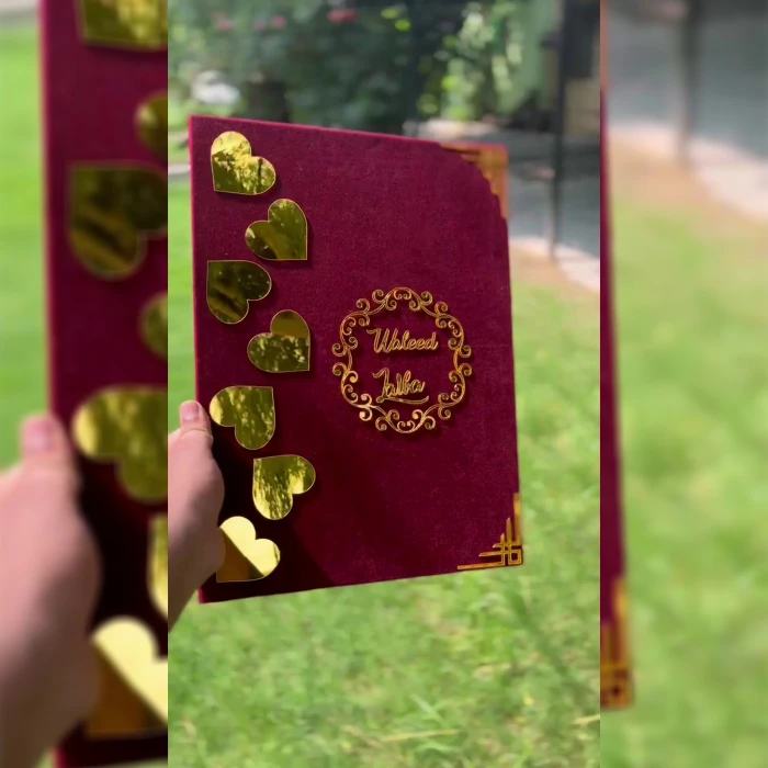 Personalized Nikah Fingerprint Booklet – Custom Islamic Marriage Certificate with Thumbprints & Pen