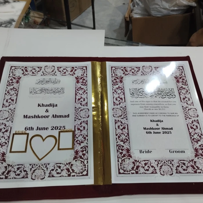 Elegant Premium Nikkah Booklet with Presentation Box Velvet Finish cover image 5