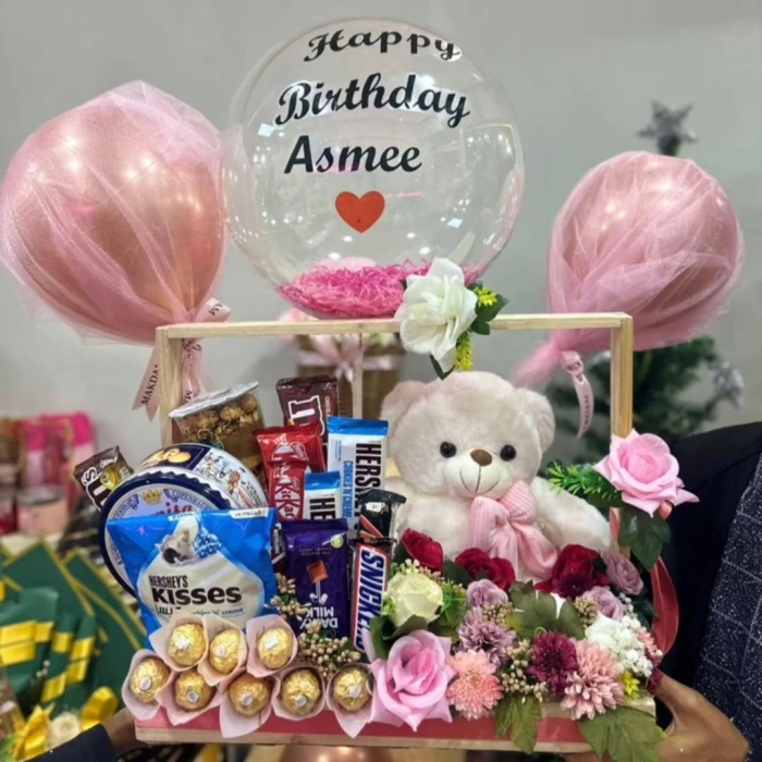 Special Birthday Gift Basket – Chocolate, Teddy Bear & Treats Hamper