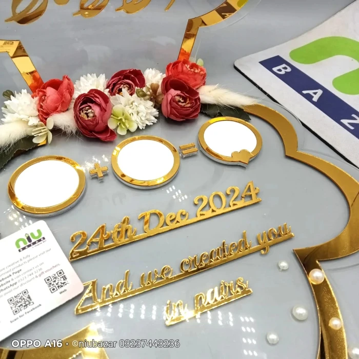 Personalized Round Acrylic Double Thumb Impression Board Nikkah Gift cover image 5