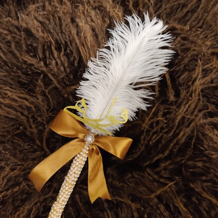 Nikkah Pen with Brown Bow – Stylish Wedding Writing Pen cover image 1