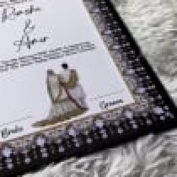 Personalized A4 Black Velvet Nikah Certificate Folder – Thumbprint & Fancy Pen Keepsake cover image 1