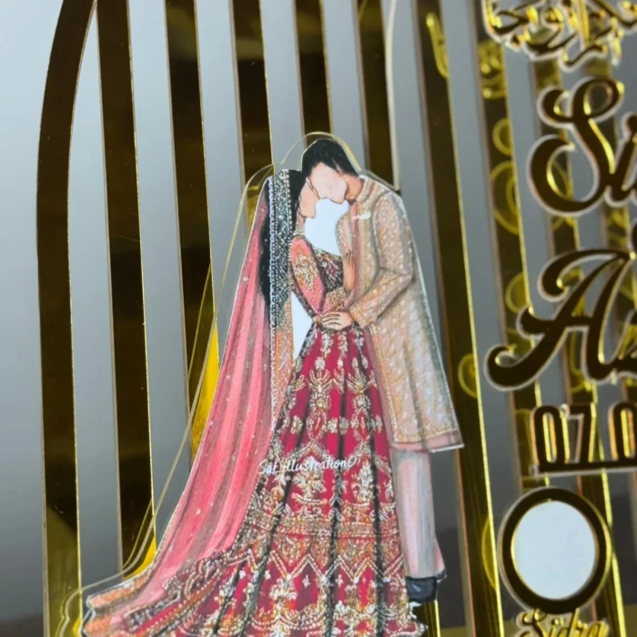 Personalized Round Acrylic Nikkah Thumbprint Board with Stand Islamic Wedding cover image 3