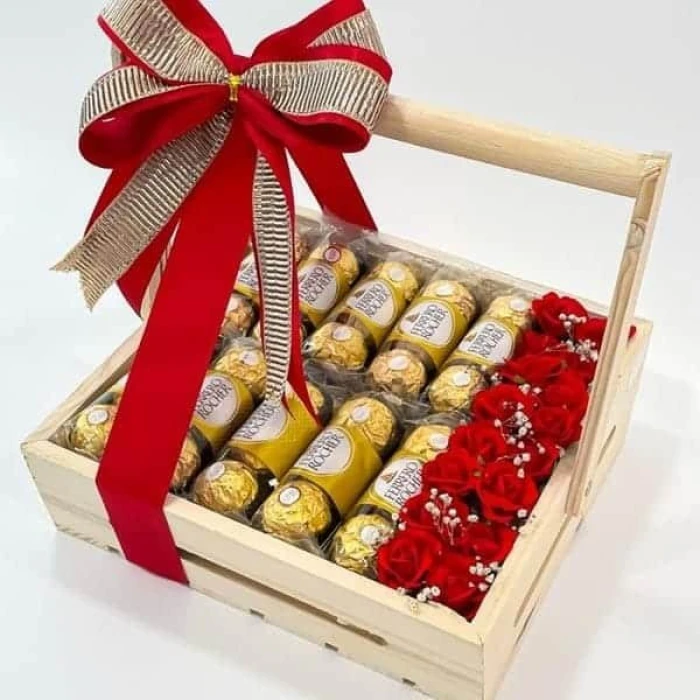 Wooden Chocolate Basket Gourmet Gift Hamper in Pakistan