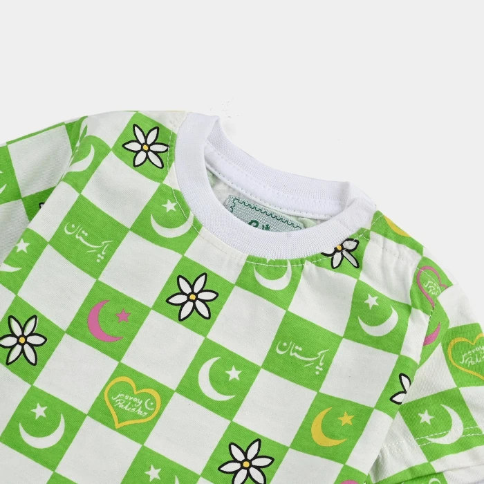 Boys Poly Cotton Jersey Short Sleeve T-Shirt Azadi Ke Rang (Snow White) cover image 1